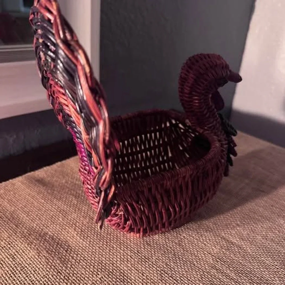 Rattan Boho Woven Turkey Basket Thanksgiving | Grandmacore Decor